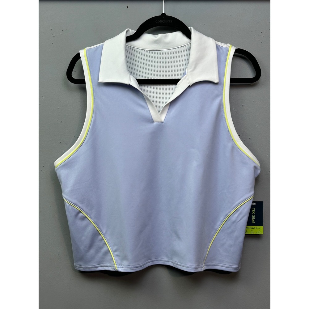 TEK GEAR Workout Sleeveless Golf Polo Shirt Top Womens XL‎ Purple Athletic
